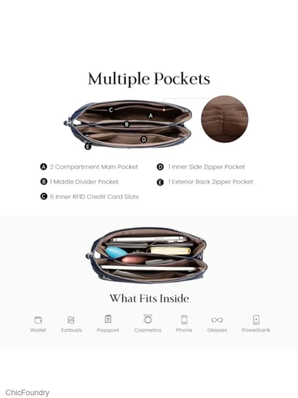 Genuine Leather Crossbody Bag with RFID Protection, Small Shoulder Purse